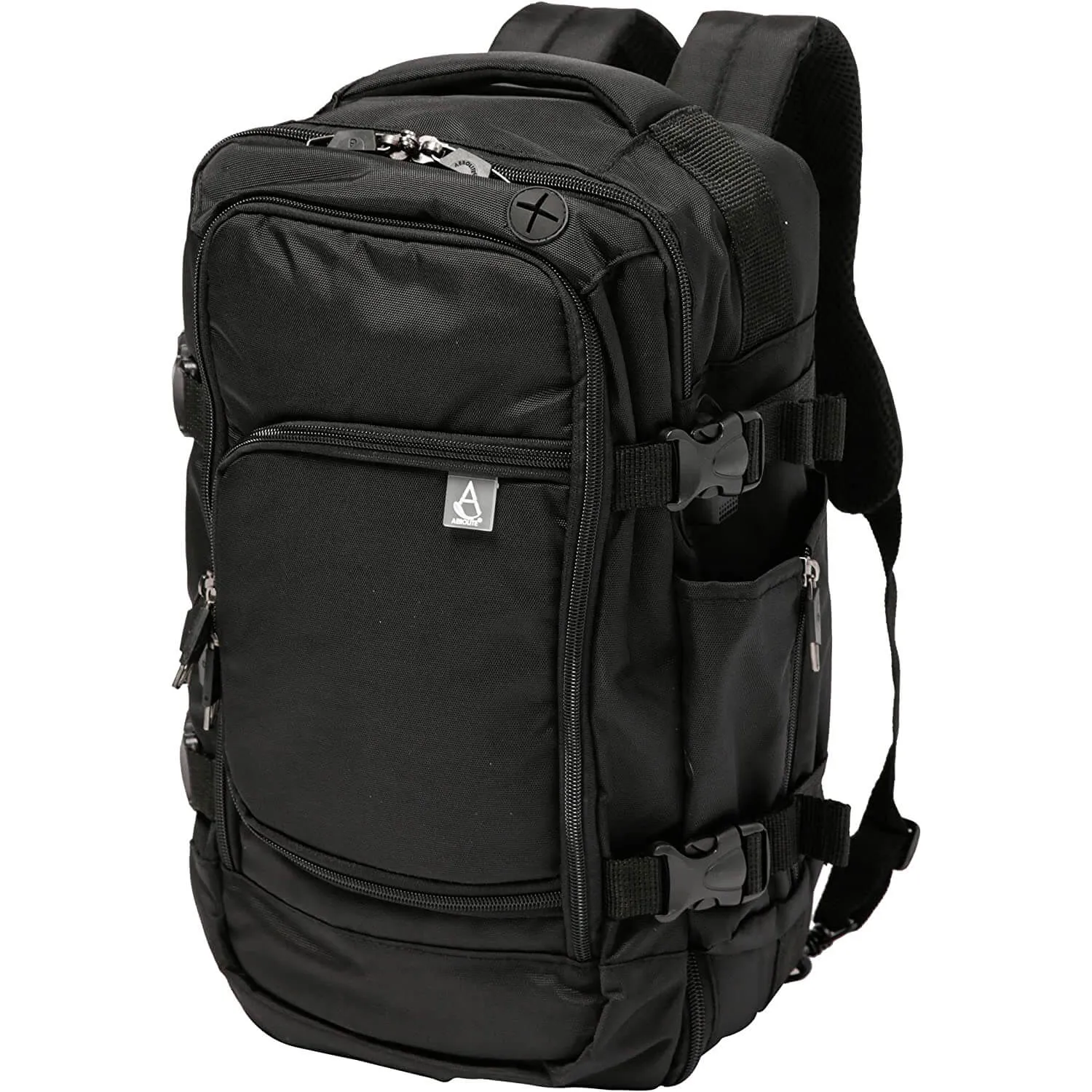 Aerolite (40x20x25cm) 3 in 1 Cabin Luggage Approved Flight Backpack, New and Improved 2024 Ryanair Maximum Size with YKK Zippers, Black
