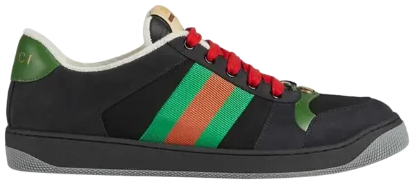 Gucci Screener Suede 'Black Green' Sneakers for Men